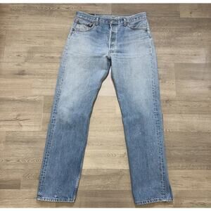 Vintage Levi’s 501 Jeans 36x34 Light Wash Blue Denim Button Fly Y2K USA 35x34